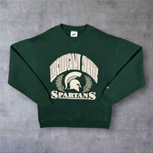 Load image into Gallery viewer, Vintage Bike NCAA Michigan State Spartans College Graphic Green Sweatshirt
