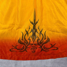 Load image into Gallery viewer, Early 00's Freewear Surf Goth Y2K tribal Motif Orange Yellow Short Sleeve Shirt
