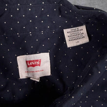 Load image into Gallery viewer, Levi's Navy Blue Polka Dot Patterned Long Sleeve Cotton Button-Down Shirt

