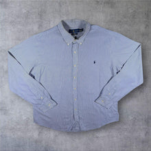Load image into Gallery viewer, Ralph Lauren "Slim Fit 100% Cotton Stretch" Blue White Striped Long Sleeve Button-Down Shirt
