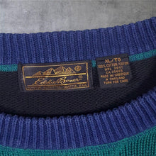 Load image into Gallery viewer, Vintage 90s Eddie Bauer Colour Block Knit Jumper Mens XL Cotton Retro
