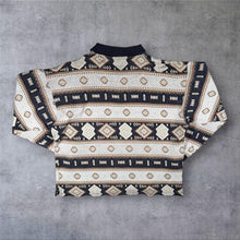 Load image into Gallery viewer, Vintage 90s New Fast C&amp;A Aztec Geometric Long Sleeve Polo Shirt Mens M 48/50
