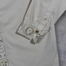 Load image into Gallery viewer, Quiksilver Y2K Mens XS S Skull Shirt Cream Long Sleeve Surf Skater Western 00s
