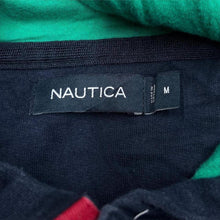 Load image into Gallery viewer, Early 00’s Nautica Colour Block Embroidered Spellout 1/4 Button Pullover Hoodie
