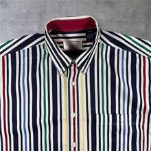 Load image into Gallery viewer, Vintage Donberry &amp; Keats Shirt M Multicolour Striped Short Sleeve Preppy 90s
