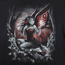 Load image into Gallery viewer, Early 00's Spiral Direct Goth Fantasy Fairy Graphic Black Cotton T-Shirt
