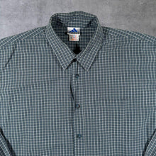 Load image into Gallery viewer, Vintage Adidas Khaki Navy White Check Heavy Cotton Long Sleeve Shirt

