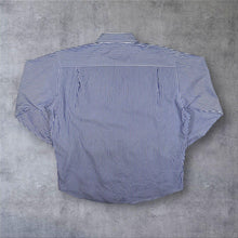 Load image into Gallery viewer, Nautica Classic Blue White Striped Long Sleeve Cotton Dress Shirt
