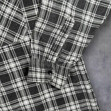 Load image into Gallery viewer, Y2K New Roads Flannel Shirt XXL 2XL Black Grey Check 100% Cotton Grunge
