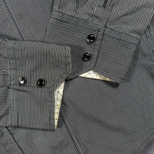 Load image into Gallery viewer, O'Neill Mini Pocket Logo Grey-Blue Pinstriped Skater Y2K Long Sleeve Shirt
