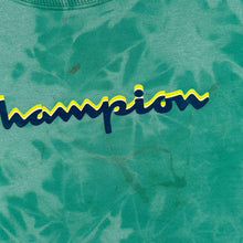 Load image into Gallery viewer, Champion Classic Big Logo Spellout Graphic Tie Dye Crewneck Sweatshirt
