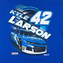 Load image into Gallery viewer, Nascar Chip Ganassi Racing "Kyle Larson" Motorsports Graphic Blue Cotton T-Shirt
