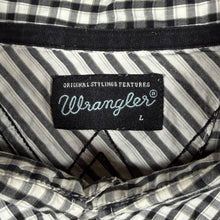 Load image into Gallery viewer, Wrangler Western Black Grey White Plaid Check Long Sleeve Cotton Shirt
