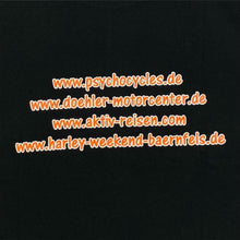 Load image into Gallery viewer, Vintage 1st Harley - Weekend 2003 Biker Souvenir Graphic Black T-Shirt

