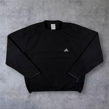 Load image into Gallery viewer, Adidas Embroidered Mini Logo Black Fleece Mock Neck Sweatshirt
