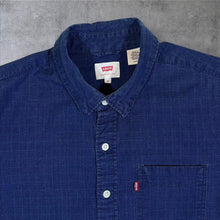 Load image into Gallery viewer, Levi’s Classic Navy Blue Check Long Sleeve Cotton Shirt
