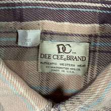Load image into Gallery viewer, Vintage Dee Cee Brand Cowboy Western Check Long Sleeve Popper Flannel Shirt
