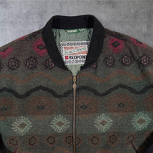 Load image into Gallery viewer, Vintage Redpoint Blockhouse Aztec Bomber Jacket Wool Blend Southwestern XL
