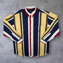 Load image into Gallery viewer, Vintage Nautica Multi Striped Long Sleeve Cotton Button-Down Shirt
