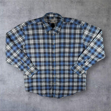 Load image into Gallery viewer, Vintage Tacoma Mens Blue Plaid Tartan Shirt 100% Cotton Long Sleeve Lumberjack XL
