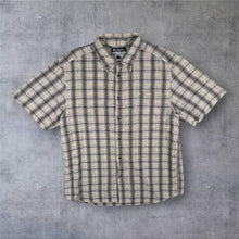 Load image into Gallery viewer, Columbia Mens M Grey Plaid Check Shirt Short Sleeve Outdoor Hiking Casual
