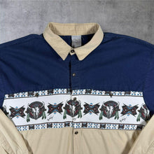 Load image into Gallery viewer, Vintage 90s Rodeo Star By Valadez Western Shirt XXL Buffalo Skull Cowboy USA
