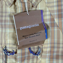 Load image into Gallery viewer, Patagonia Sun Stretch Shirt Mens XXL 52198 Jetty Sespe Tan Plaid Fishing Technical
