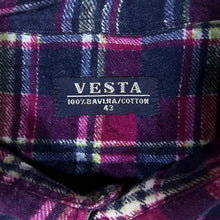 Load image into Gallery viewer, Vintage Vesta Red Black White Green Plaid Check Cotton Long Sleeve Flannel Shirt
