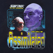 Load image into Gallery viewer, Vintage 2001 Star Trek Borg Assimilated T Shirt XL Screen Stars Sci-Fi Picard
