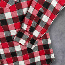 Load image into Gallery viewer, Vintage 90s Identic Mens Flannel Shirt L Red Black Check Grunge Lumberjack Plaid
