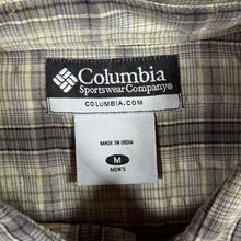 Load image into Gallery viewer, Columbia Mens M Grey Plaid Check Shirt Short Sleeve Outdoor Hiking Casual
