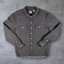 Load image into Gallery viewer, Levi's Mens Shirt M Charcoal Nep Speckled 2 Pocket Red Tab Workwear Long Sleeve
