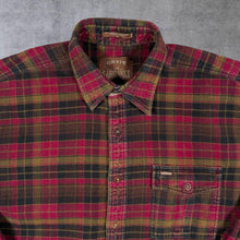 Load image into Gallery viewer, Orvis "The Fairbanks" Red Plaid Check Long Sleeve Cotton Wool Flannel Shirt
