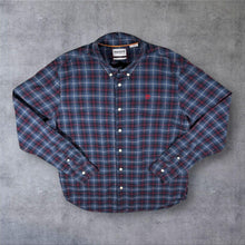 Load image into Gallery viewer, Timberland Regular Fit Blue Red Navy Check Cotton Long Sleeve Button-Down Shirt
