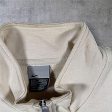 Load image into Gallery viewer, Vintage Y2K Nike Mini Swoosh Full Zip Sweatshirt Cream Made in Greece L XL
