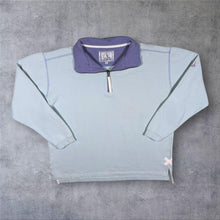 Load image into Gallery viewer, Early 00's Lazy Jacks "Polperro" Graphic Baby Blue 1/4 Zip Sweatshirt
