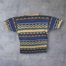 Load image into Gallery viewer, Vintage Wrangler Western Aztec Native American Patterned Short Sleeve Polo Shirt
