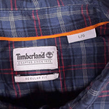 Load image into Gallery viewer, Timberland Regular Fit Blue Red Navy Check Cotton Long Sleeve Button-Down Shirt
