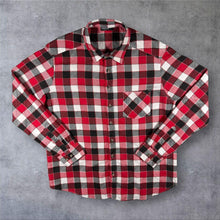 Load image into Gallery viewer, Vintage 90s Identic Mens Flannel Shirt L Red Black Check Grunge Lumberjack Plaid

