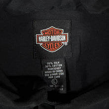 Load image into Gallery viewer, Harley Davidson Honolulu Hawaii Silk Blend Hula Girl Embroidered Shirt L Black
