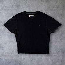 Load image into Gallery viewer, Crew Clothing Co. Embroidered Mini Logo Classic Black Cotton Short Sleeve T-Shirt
