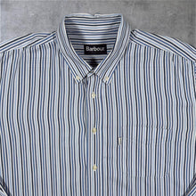 Load image into Gallery viewer, Barbour Blue White Mix Striped Cotton Long Sleeve Button-Down Shirt
