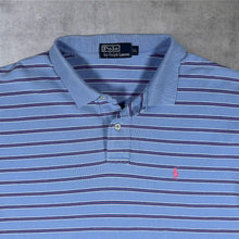 Load image into Gallery viewer, Early 00's Polo Ralph Lauren Blue Pink Striped Cotton Preppy Y2K Polo Shirt
