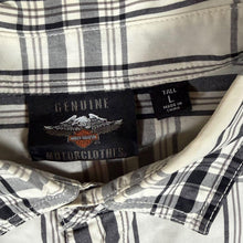 Load image into Gallery viewer, Harley Davidson H-D Racing MotorClothes Mens Tall L XL Plaid Shirt Biker
