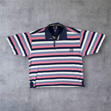 Load image into Gallery viewer, Vintage D.E.A.L. Deal Mens L Striped Rugby Polo Shirt Pink Navy White 90s Retro
