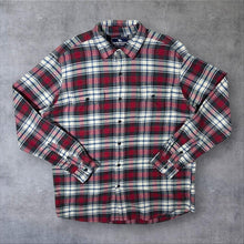 Load image into Gallery viewer, American Living Mens Red Navy Tartan Plaid Flannel Check Button Down Shirt
