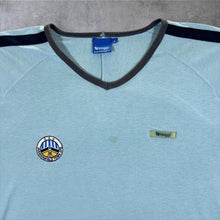 Load image into Gallery viewer, Vintage Bloggs Huddersfield Town AFC Embroidered Football Logo Blue V-Neck T-Shirt

