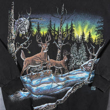 Load image into Gallery viewer, Vintage 1994 Deer Sweatshirt Stand Out Designs 90s Wildlife Buck Nature Black
