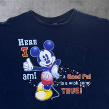Load image into Gallery viewer, Vintage Disney Jerry Leigh “Here I Am” Mickey Mouse Graphic Navy Blue T-Shirt
