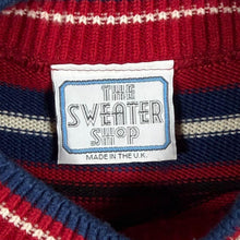 Load image into Gallery viewer, Vintage The Sweater Shop Embroidered Spellout Multi Striped Acrylic Knit Jumper
